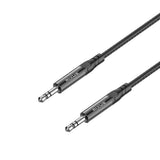 Câble audio tressé Rixus RXMU35 AUX 3,5 mm vers AUX 3,5 mm, 1,2 m, noir