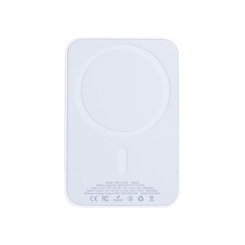 Batterie externe avec charge magnétique 15 W pour iPhone 12, 13, 14, 15, 16, 17 – Blanc