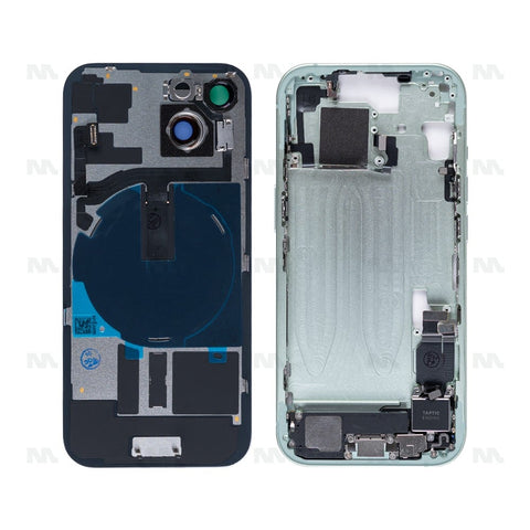 Boîtier pour Apple iPhone 15 avec petites pièces, vert OEM