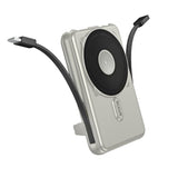 Batterie externe Rixus RXPB76A MagSafe 10 000 mAh avec câble intégré – Argent