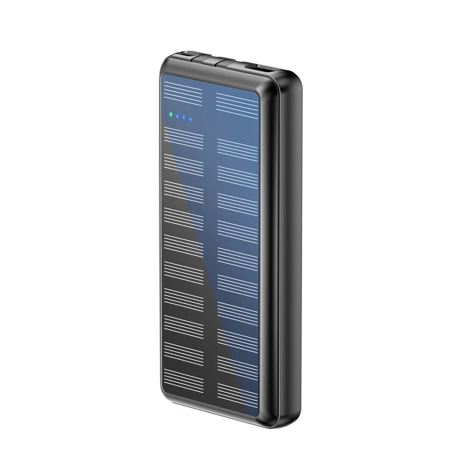 Batterie externe solaire Rixus RXPB47 20 000 mAh avec câbles intégrés - Noir