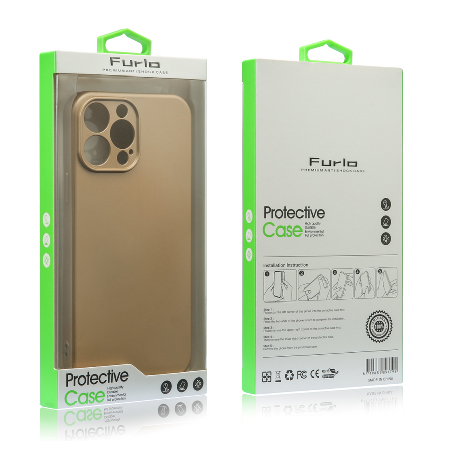 Étui protecteur mince en TPU Furlo pour iPhone 13 - Or