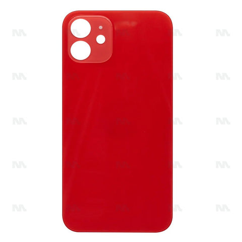 Vitre Arrière Grand Trou Compatible pour Apple iPhone 12 - Rouge