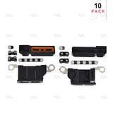 Ensemble de haut-parleurs et microphones en titane noir compatible pour Apple iPhone 16 Pro Max (lot de 10)