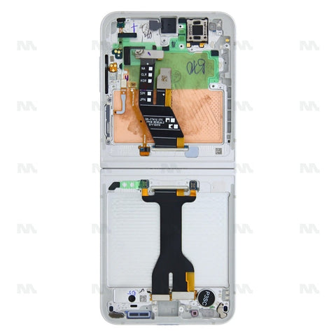Chassis + Ecran Officiel Service Pack + Vitre pour Samsung Galaxy Z Flip6 F741B - Blanc