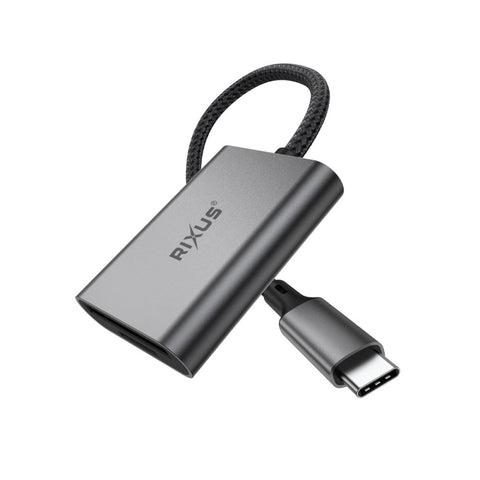 Adaptateur lecteur de carte SD/TF USB-C Rixus RXCR01 Gris sidéral