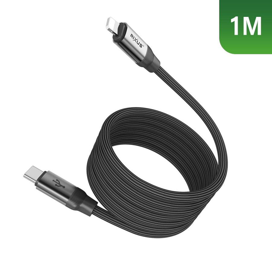 Câble de recharge magnétique Rixus RXUC61L USB-C vers Lightning 1 m 30 W noir
