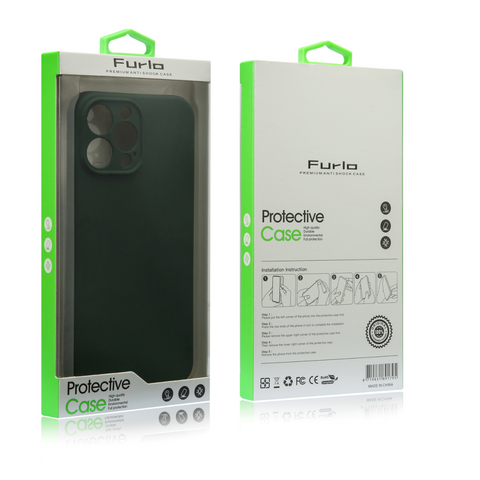 Étui protecteur mince en TPU Furlo pour iPhone 12 Pro - Vert foncé