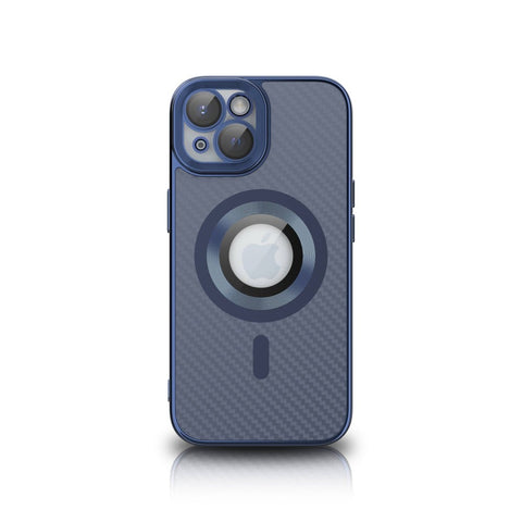 Coque en TPU brillant NY Carbon pour iPhone 15 - Bleu foncé