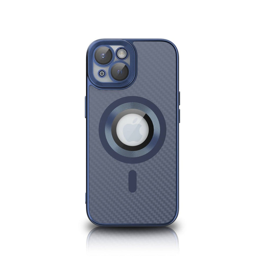 Coque en TPU brillant NY Carbon pour iPhone 15 - Bleu foncé