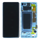 Chassis + Ecran Officiel Service Pack + Vitre pour Samsung Galaxy S10 G973F - Prism White