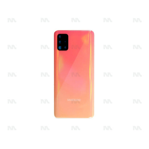 Vitre arrière pour Samsung Galaxy A51 A515F avec prisme pour objectif, couleur rose écrasé, OEM