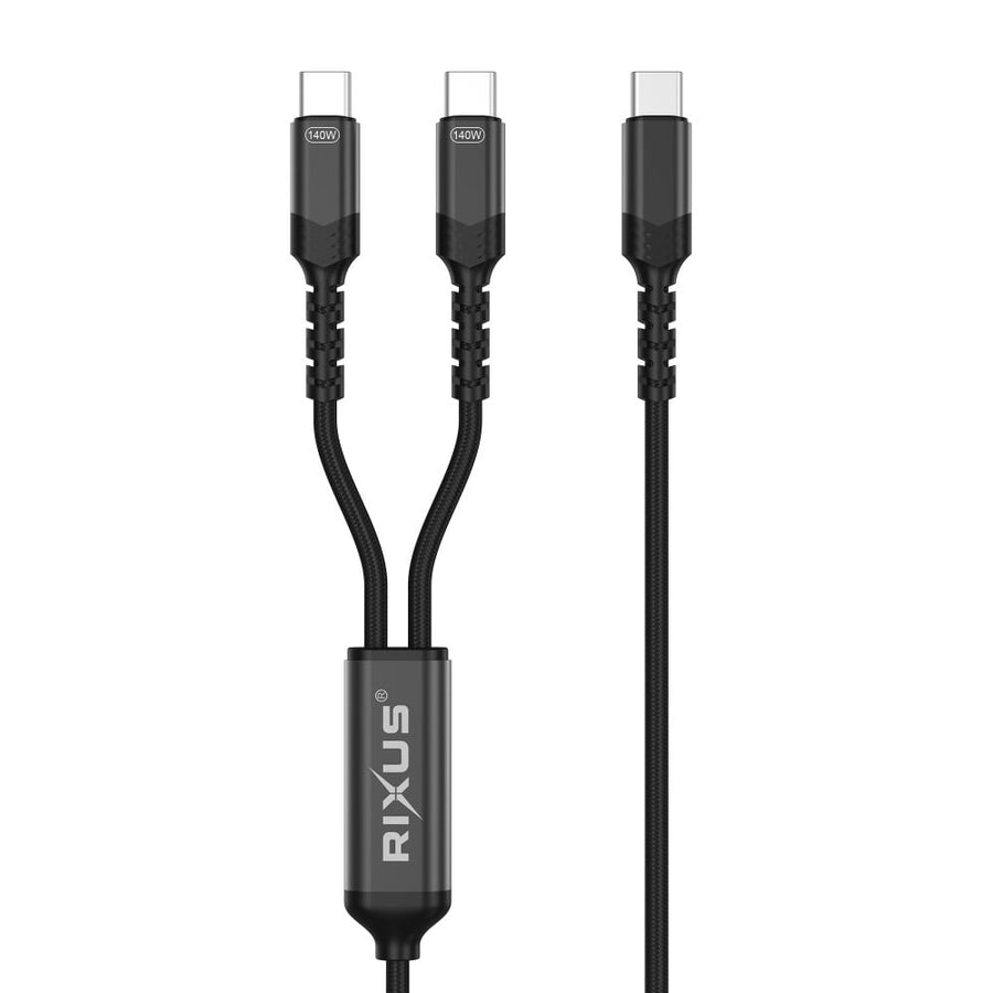 Câble Séparateur 2-en-1 USB-C vers Double USB-C 140W Rixus RXUC12