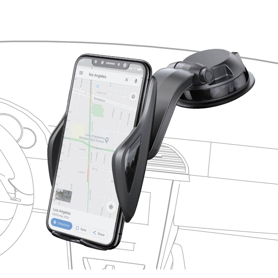 Support réglable pour smartphone Rixus RXHM15 avec ventouse, noir