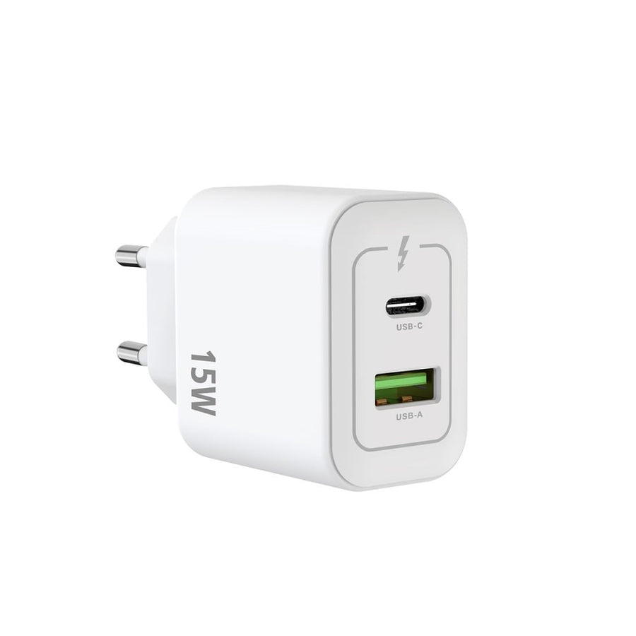 Adaptateur secteur Rixus RXHC15 USB-C, USB-A 15 W blanc