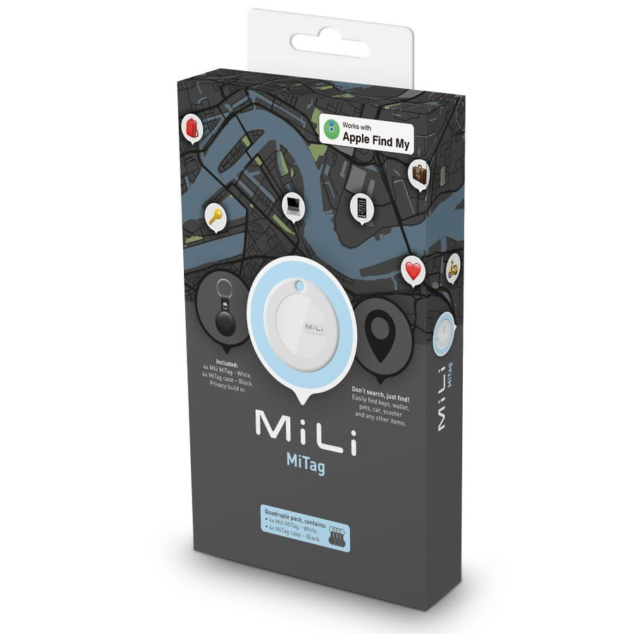 Étui en cuir PU noir pour MiLi MiTag (lot de 4)