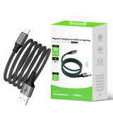 Câble de recharge magnétique Rixus RXUC66AL USB-A vers Lightning 100 cm 10 W noir