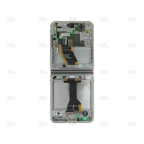 Chassis + Ecran Officiel Service Pack + Vitre pour Samsung Galaxy Z Flip5 F731B - Crème