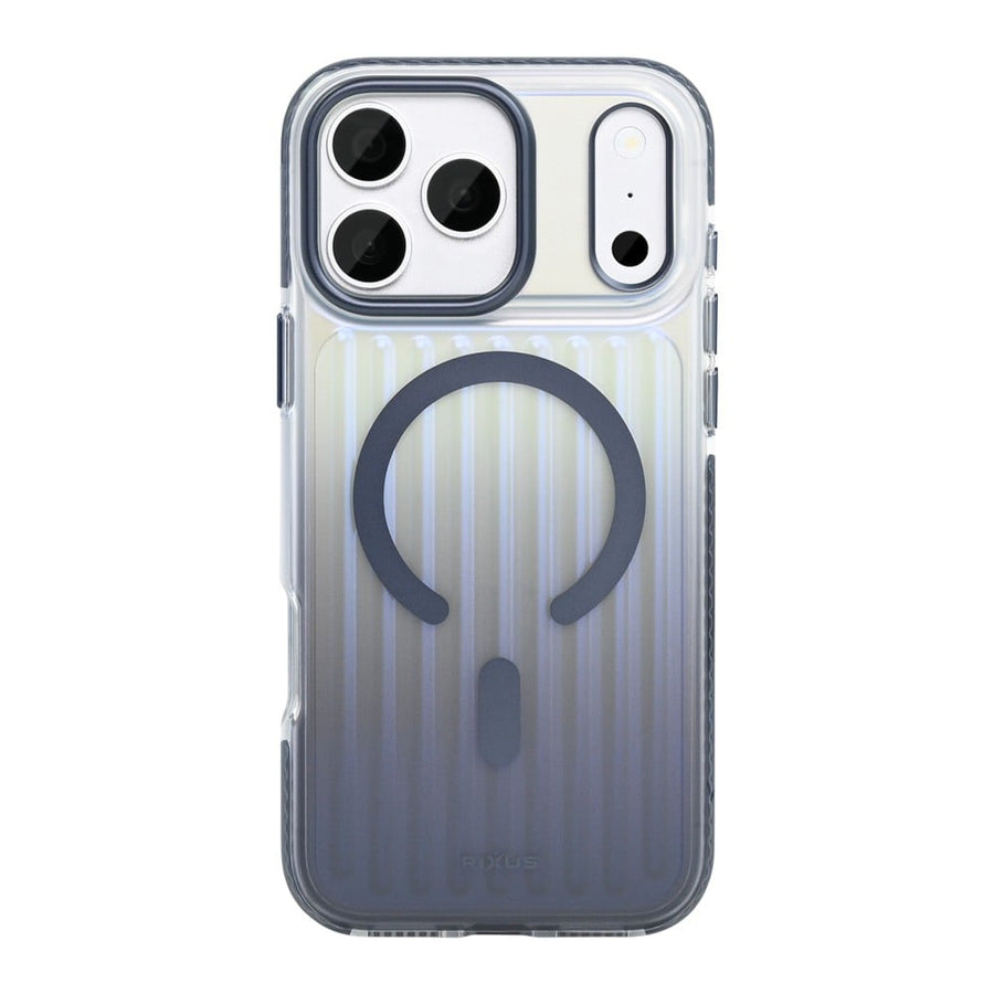 Coque Rixus Aero Ribbed Shield Compatible MagSafe pour Apple iPhone 17 Pro Max, 18 Pro Max - Bleu