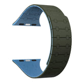 Bracelet magnétique en silicone Rixus pour Apple Watch 42 mm, 44 mm, 45 mm, 49 mm vert foncé et bleu foncé