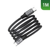 Câble de recharge magnétique Rixus RXUC66C USB-C vers USB-C 100 cm 60 W Noir
