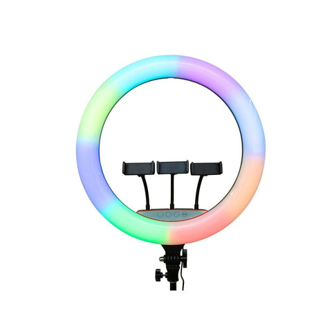 Anneau lumineux et support pour selfie Rixus RXLG32 RGBW 22 pouces