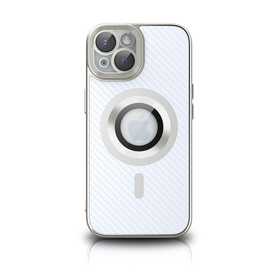 Coque en TPU brillant NY Carbon pour iPhone 15 Plus - Blanc
