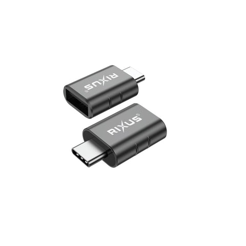 Adaptateur OTG USB-C vers USB-A Rixus RXOTG02 gris sidéral (lot de 2)