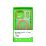 Coque Rixus Aero Ribbed Shield Compatible MagSafe pour Apple iPhone 17 Pro, 18 Pro - Orange