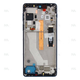 Chassis + Ecran LCD + Vitre pour Motorola Edge 20 Pro (XT2153) (5D68C19377) - Blue Vegan Leather