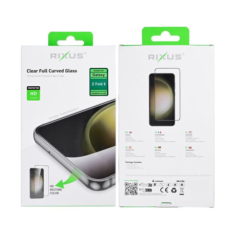 Verre Trempé Bords Incurvés Transparent HD Rixus pour Samsung Galaxy Z Fold 8