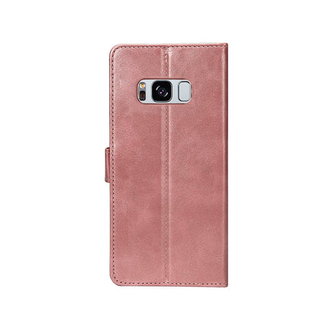 Rixus Bookcase pour Samsung Galaxy S8 Rose