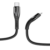 Câble de recharge rapide Rixus RXUC39L USB-C vers Lightning en nylon, 3 m, noir