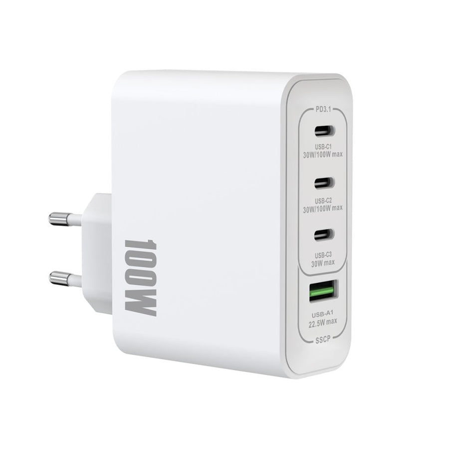 Adaptateur secteur Rixus RXHC100 GaN 100 W blanc