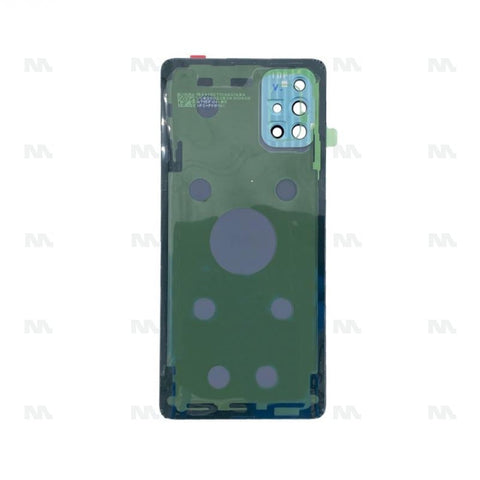 Vitre arrière pour Samsung Galaxy A71 A715F avec prisme pour objectif, couleur bleu écrasé, OEM