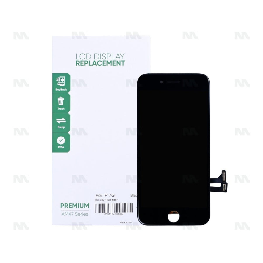 Ecran avec plaque arrière pour Apple iPhone 7 - Compatible - Noir