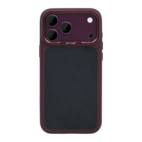 Coque Rixus Mag Carbon Compatible MagSafe Pour Apple iPhone 17 Pro Max, 18 Pro Max Violet Foncé
