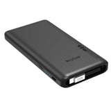 Batterie externe Rixus RXPB08 avec câble USB-C intégré de 70 cm, 10 000 mAh, 22,5 W, noir