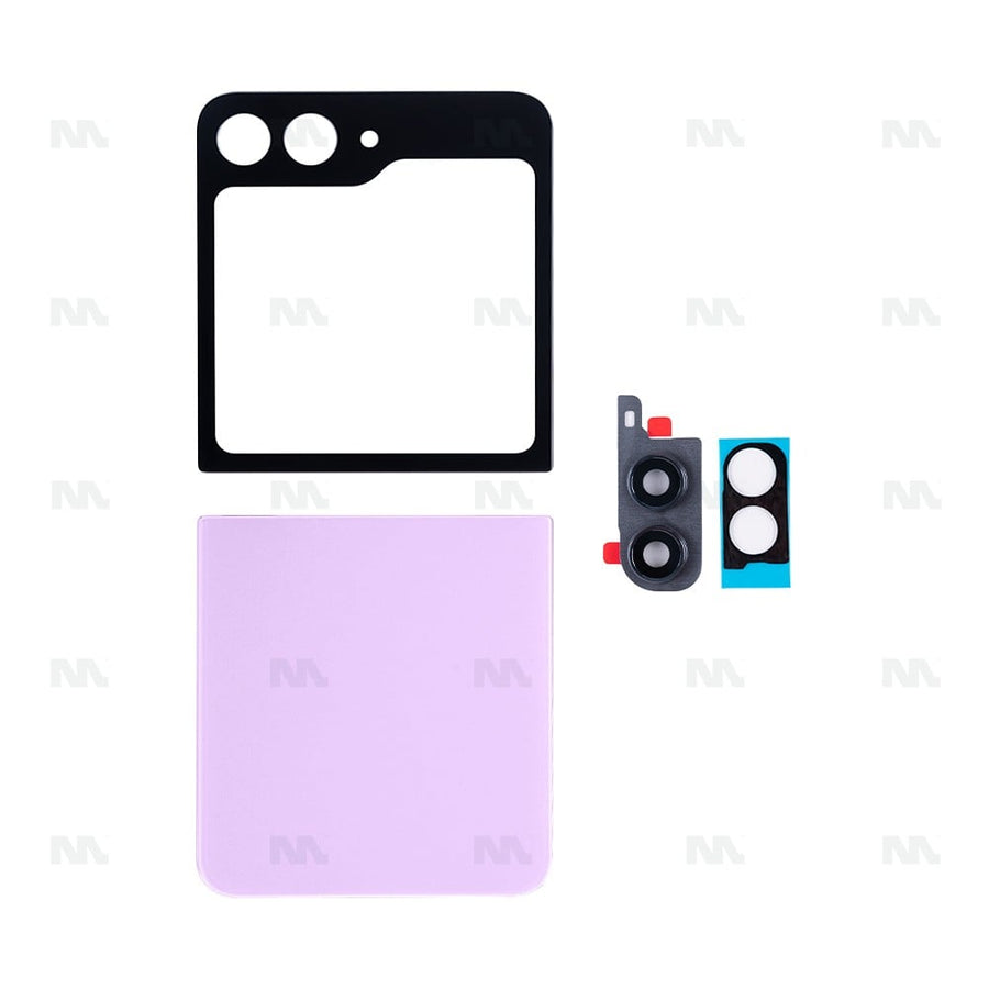 Ensemble de coques arrière Samsung Galaxy Z Flip5 F731B avec lentille Lavender OEM
