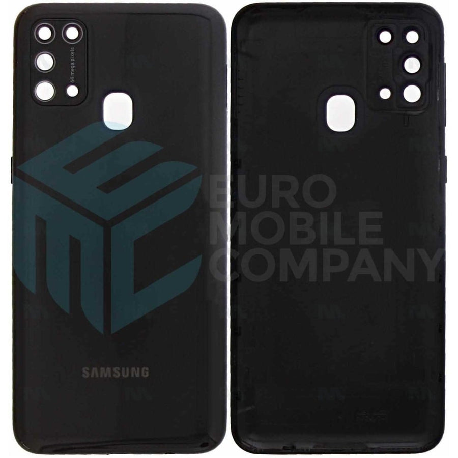 Vitre arrière pour Samsung Galaxy M31 M315F avec objectif, noir espace, OEM