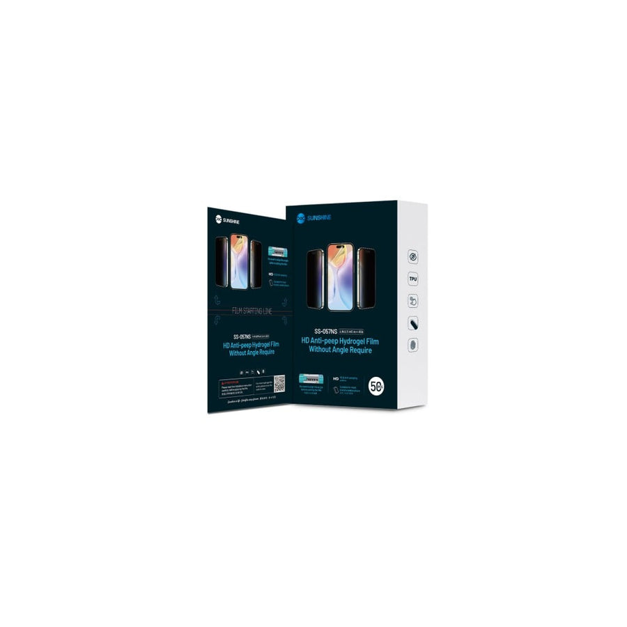 Film hydrogel anti-regards indiscrets Sunshine SS-057NS HD sans angle requis (50 pièces)