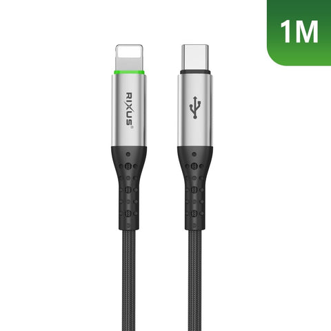 Câble USB-C vers Lightning à déconnexion automatique Rixus RXUC22L noir