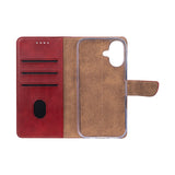 Rixus Bookcase pour Apple iPhone 16 Rouge foncé
