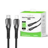 Câble de recharge rapide Rixus RXUC37L USB-C vers Lightning en nylon, 30 cm, noir