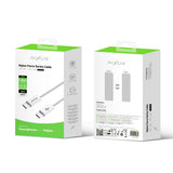 Câble de recharge rapide Rixus RXUC08C USB-C vers USB-C Câble tressé en nylon 1,8 m Blanc