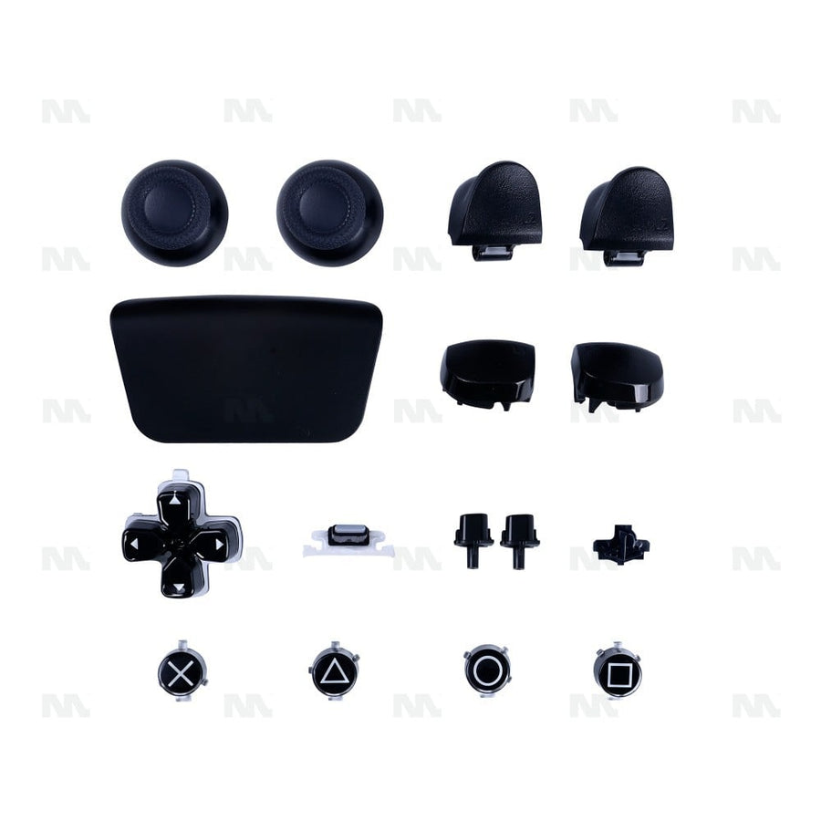 Jeu de boutons noir nuit (16 pièces) OEM pour manettes PlayStation 5