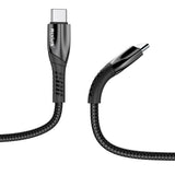 Câble de recharge rapide Rixus RXUC38C USB-C vers USB-C tressé en nylon 2 m noir