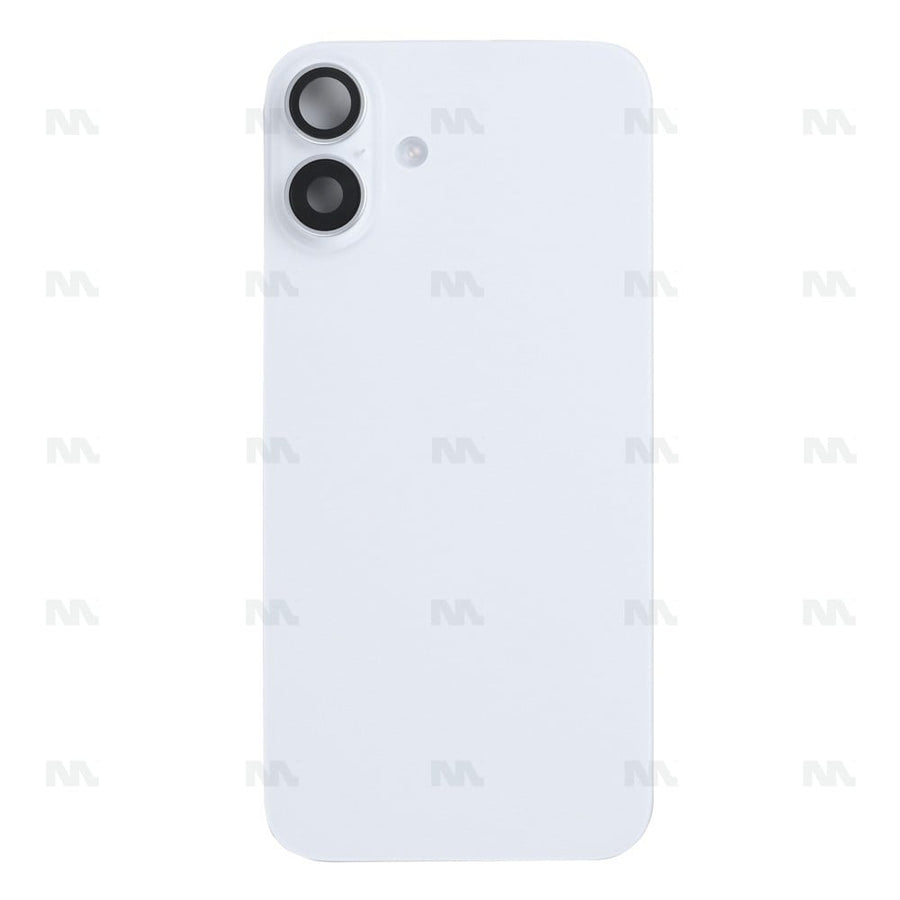 Vitre Arrière avec NFC, cadre d'appareil photo agrandi pour Apple iPhone 16 Plus – Blanc – Reconditionné