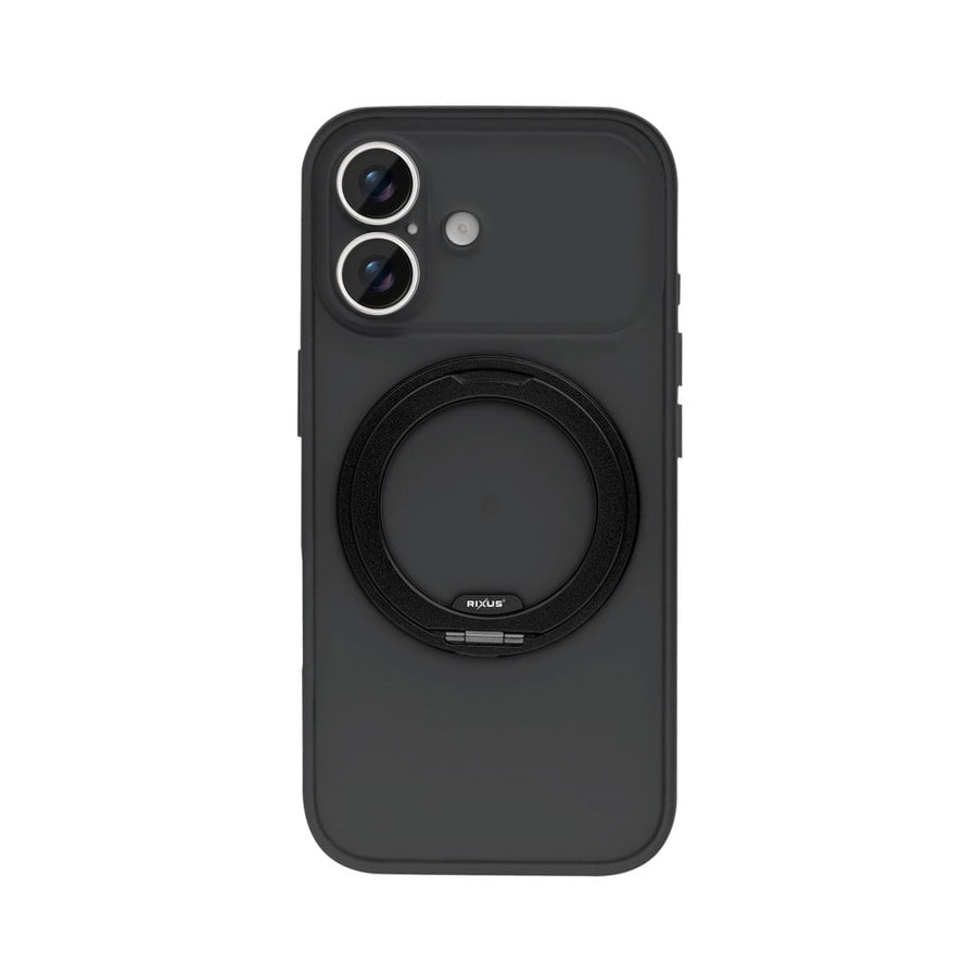 Coque Rixus SnapGrip 360 avec Anneau Support pour Apple iPhone 17 - Noir