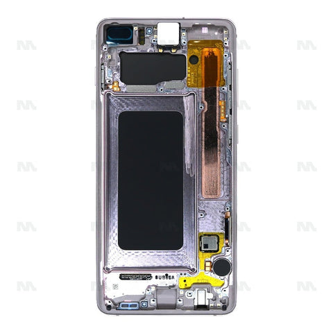 Chassis + Ecran Officiel Service Pack + Vitre pour Samsung Galaxy S10 Plus G975F - Ceramic White